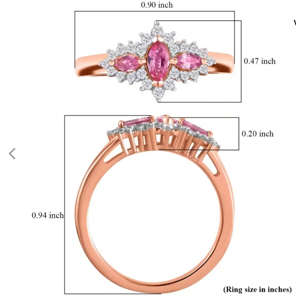 Mahenge Spinel and White Zircon Floret Sparkle Ring
